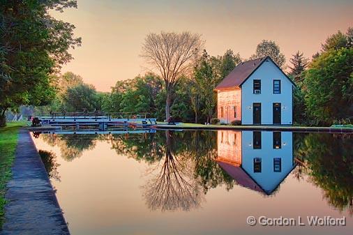 Lockmaster's House At Sunrise_19619.jpg - Rideau Canal Waterway photographed at Merrickville, Ontario, Canada.
